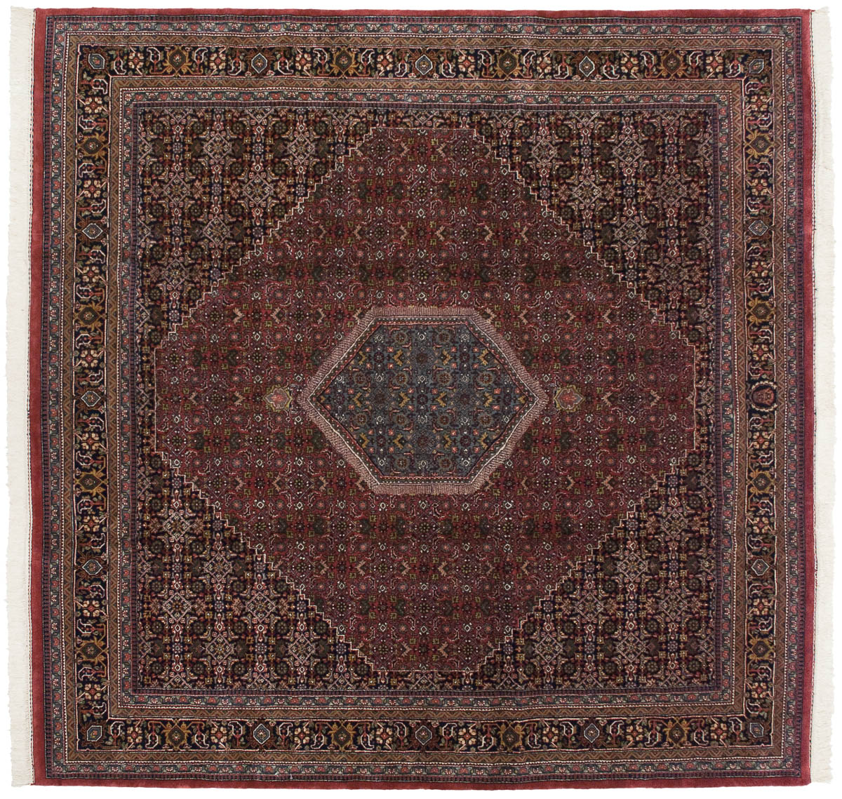 10x10 Bijar Red Oriental Square Rug 036094