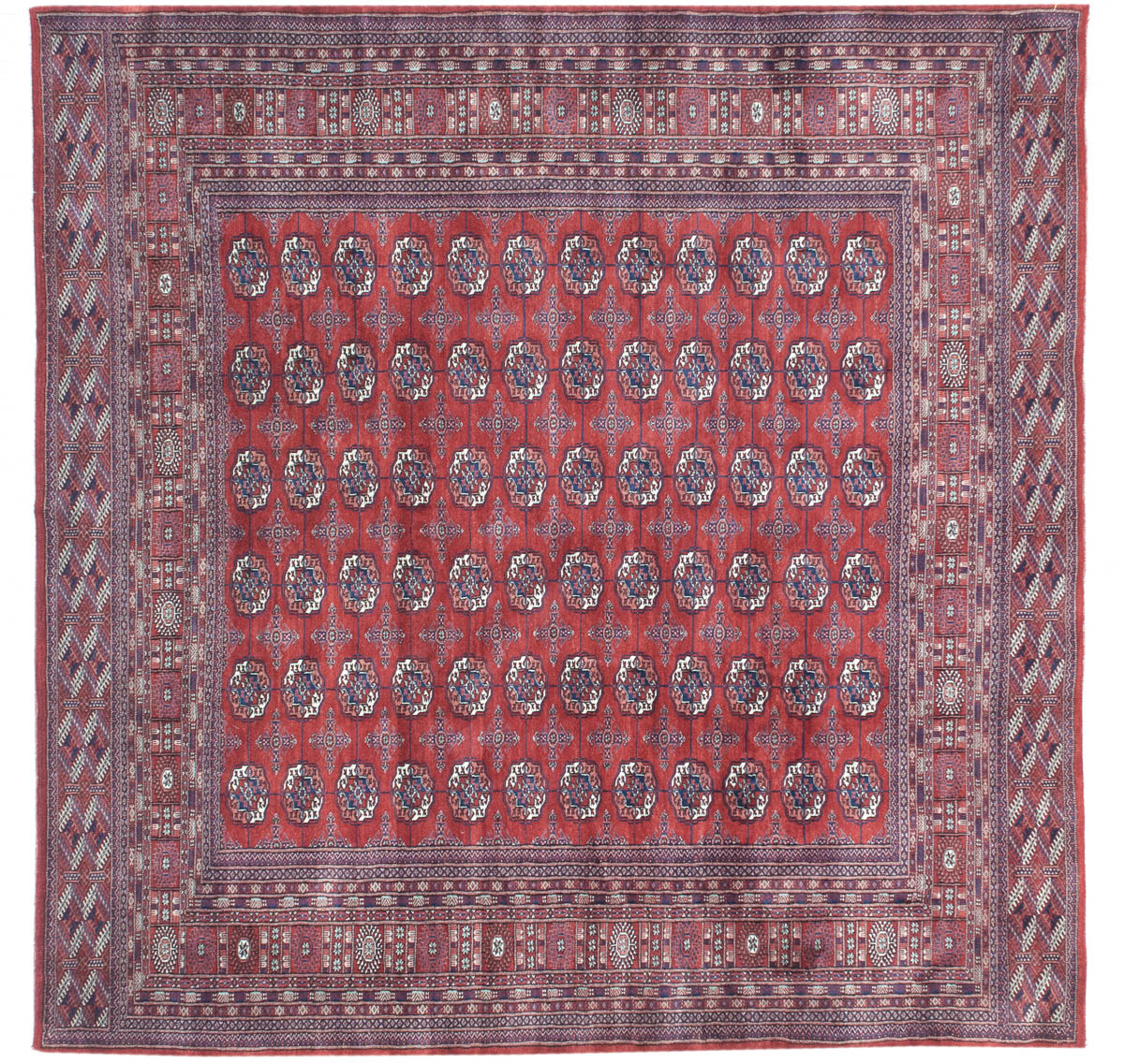 10x10 Bokhara Red Oriental Square Rug 021942