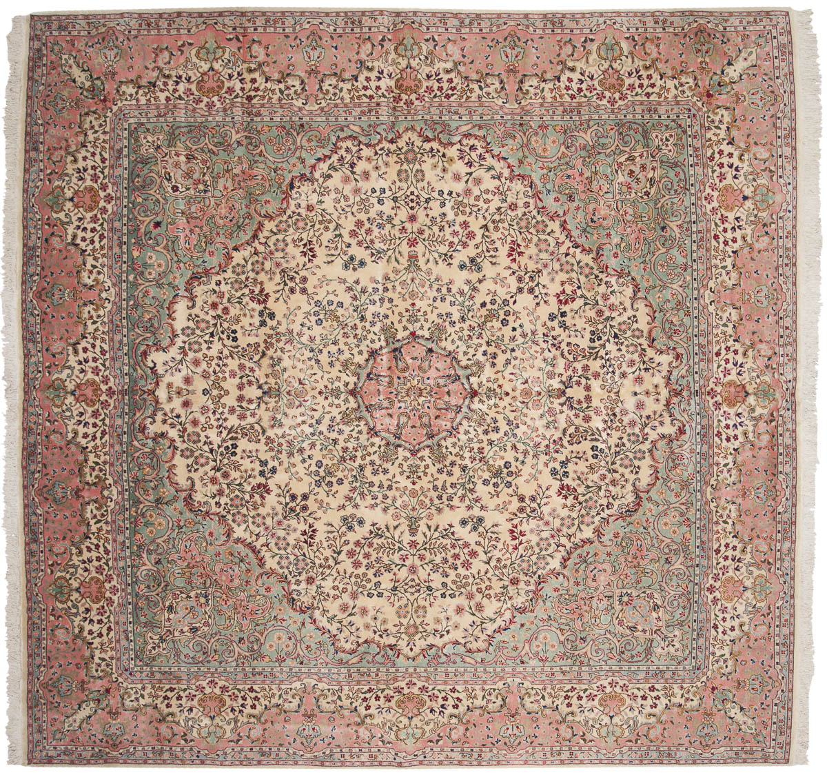 10x10 Bulgarian Ivory Oriental Square Rug 021232