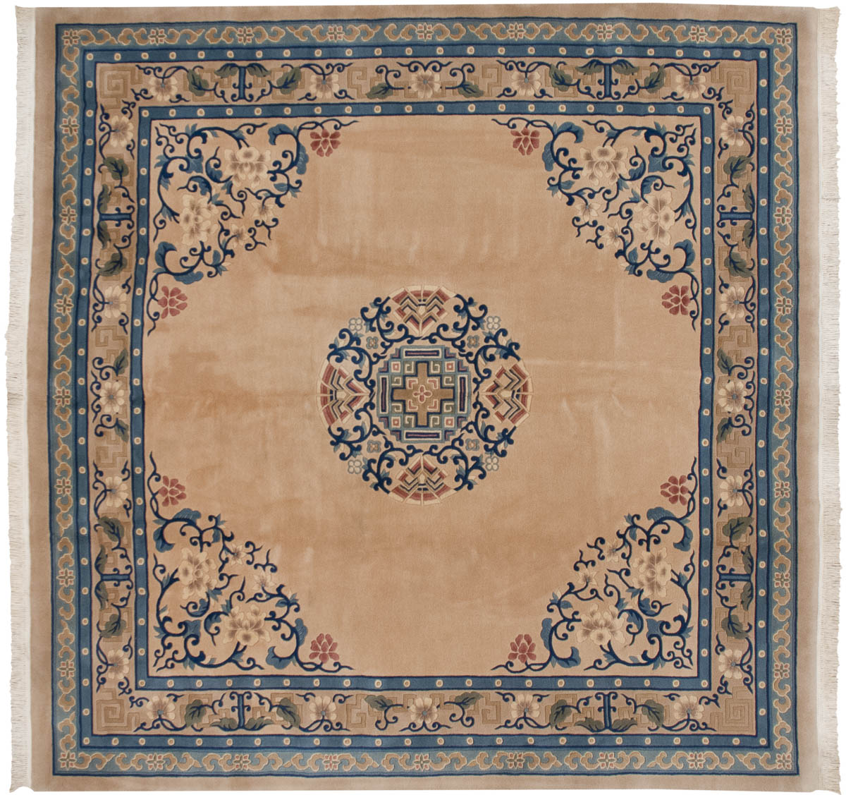 10x10 Peking Beige Oriental Square Rug 029637