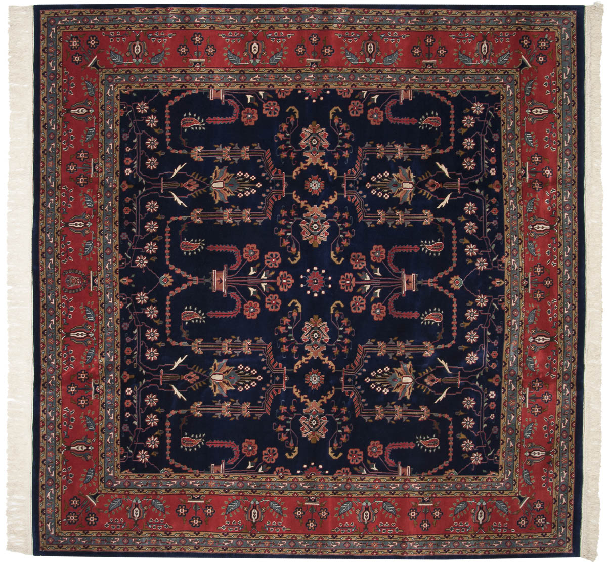 10x10 Sarouk Blue Oriental Square Rug 031768