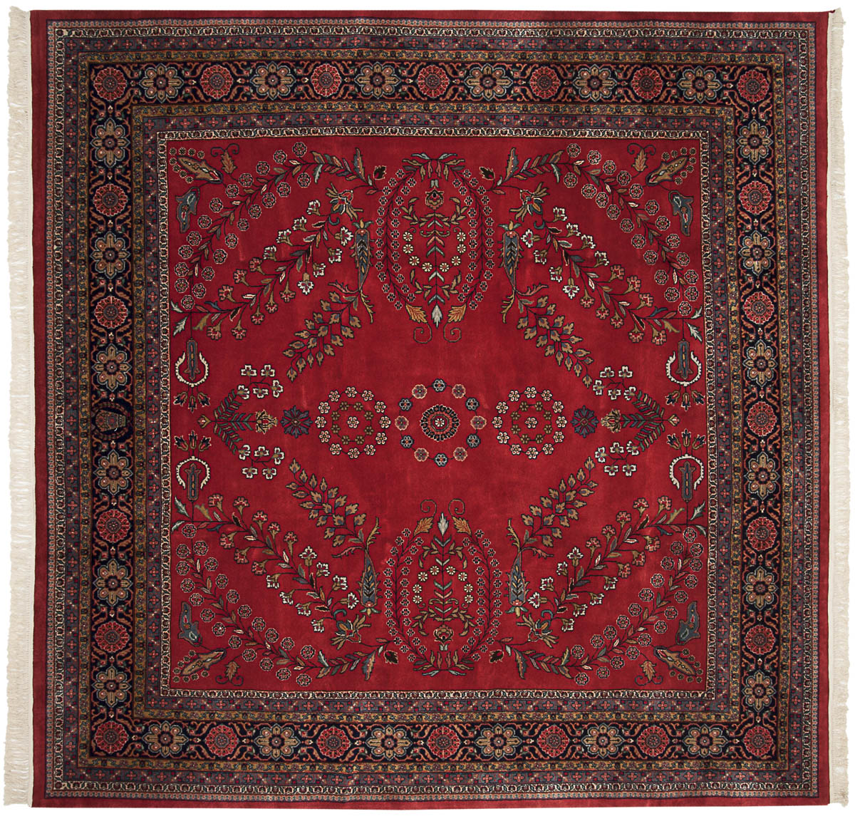 10x10 Sarouk Red Oriental Square Rug 030730