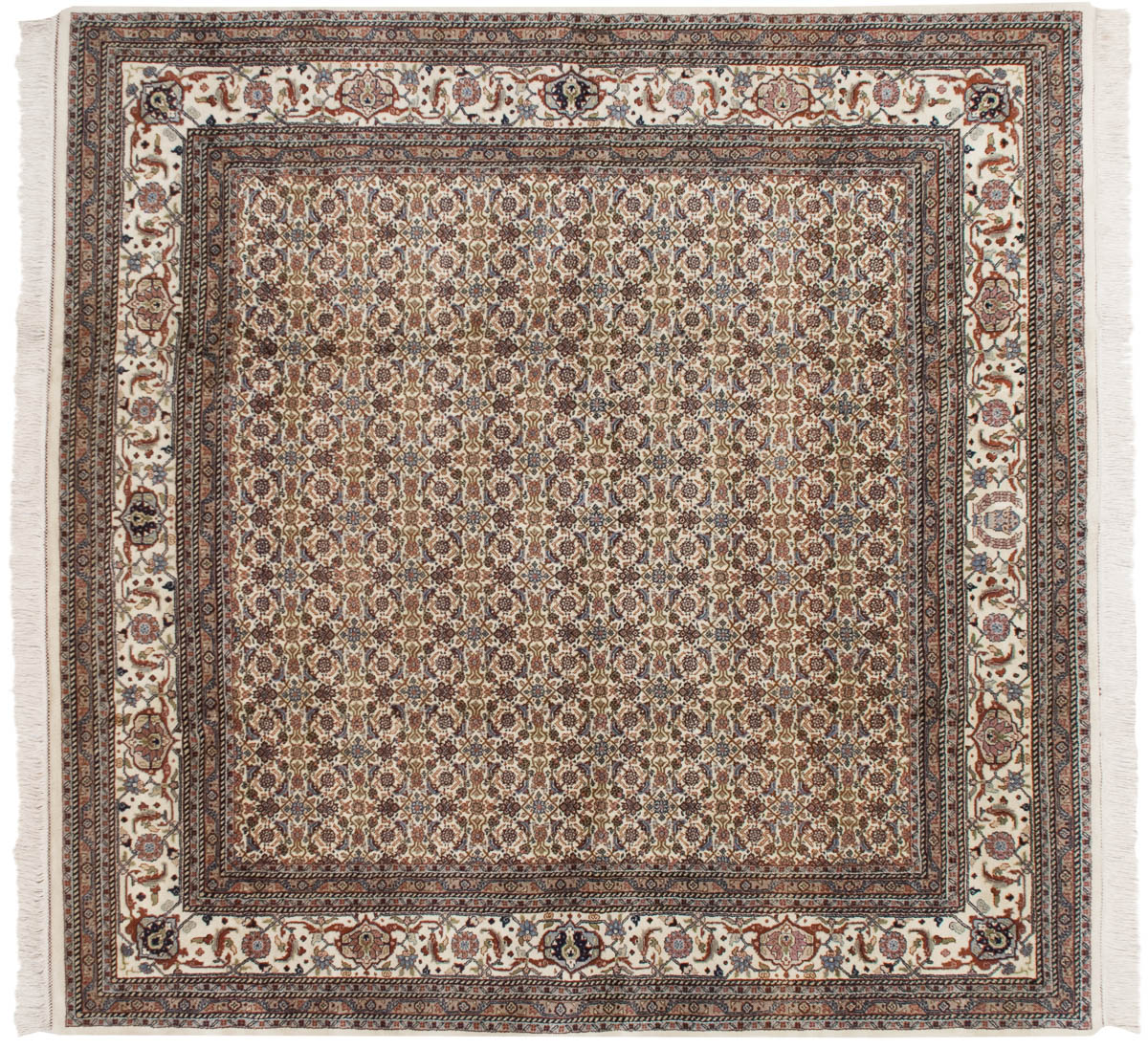10x10 Tabriz Ivory Oriental Square Rug 033845