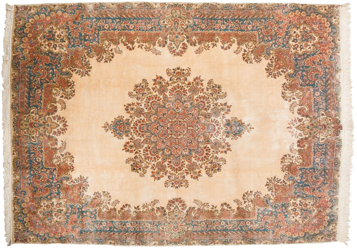 10x13 Persian Kerman Ivory Oriental Large Rug 012206 10x13 Persian Kerman Ivory Oriental Large Rug 012206