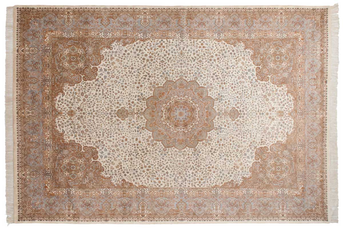 10x14 Kerman Ivory Oriental Large Rug 023487 10x14 Kerman Ivory Oriental Large Rug 023487