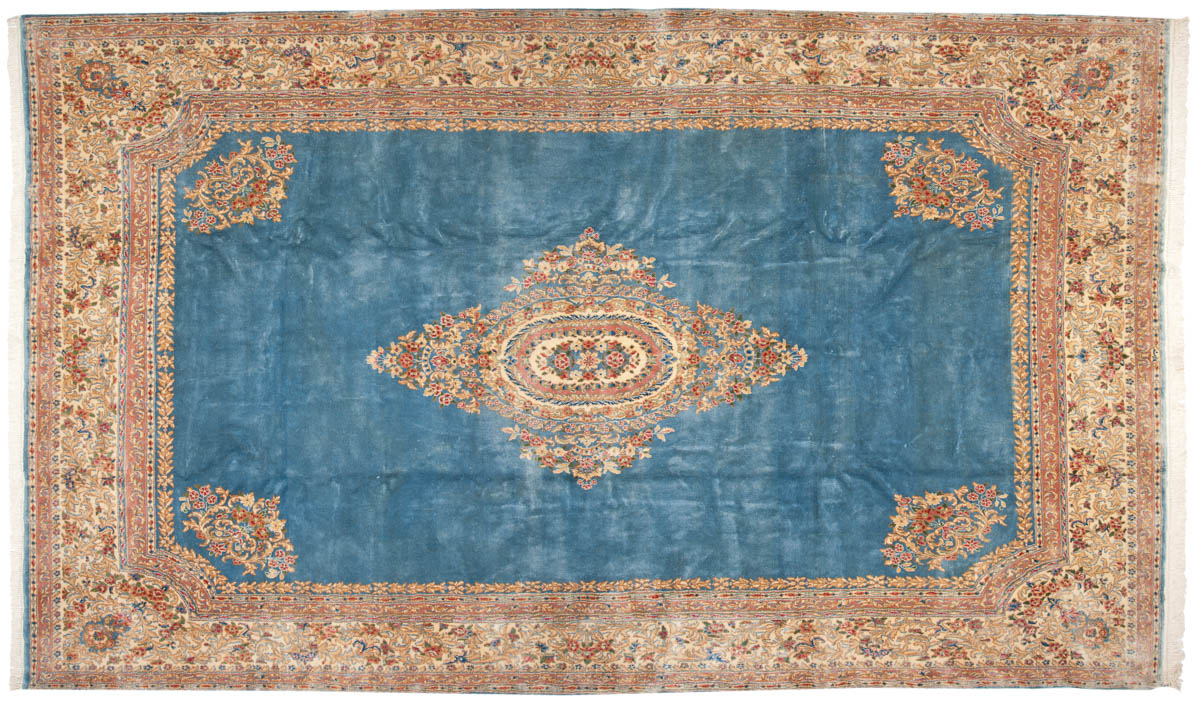 10x17 Persian Kerman Blue Oriental Large Rug 012315 10x17 Persian Kerman Blue Oriental Large Rug 012315