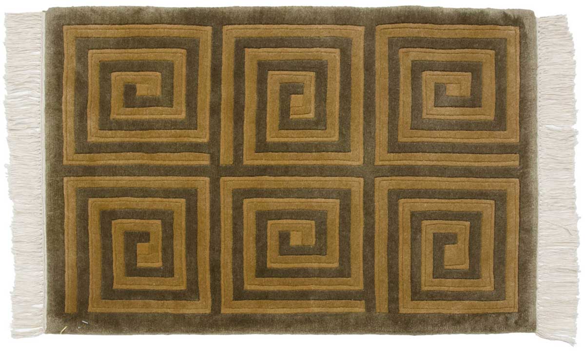 2x3 Modern Green Oriental Rug 037399 2x3 Modern Green Oriental Rug 037399