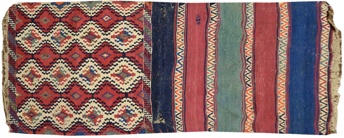 2x5 Persian Kilim Bag Multi Color Oriental Rug 011218 2x5 Persian Kilim Bag Multi Color Oriental Rug 011218