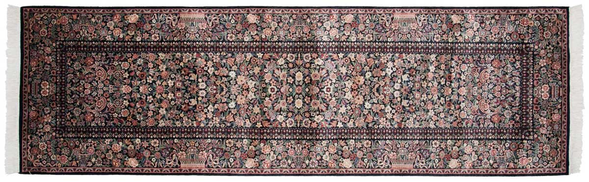 3x10 Aubusson Black Oriental Rug Runner 026070 3x10 Aubusson Black Oriental Rug Runner 026070