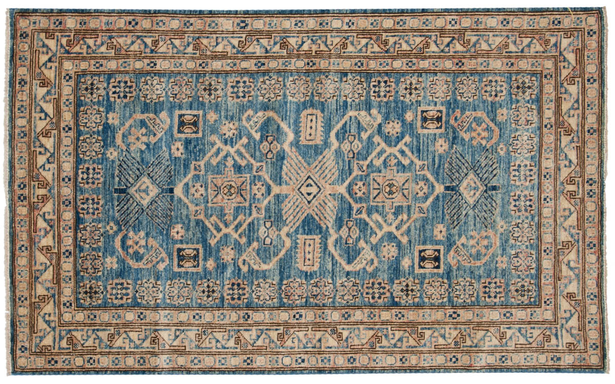 3x5 Kazak Blue Oriental Rug 048809 3x5 Kazak Blue Oriental Rug 048809