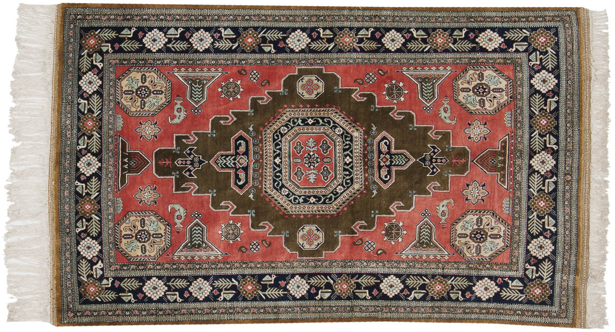 3x5 Persian Ghoum Rose Oriental Rug 035286