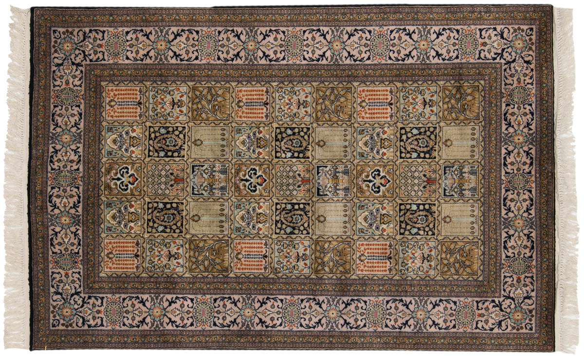 4x5 Kashmir Multi Color Oriental Rug 013175 4x5 Kashmir Multi Color Oriental Rug 013175