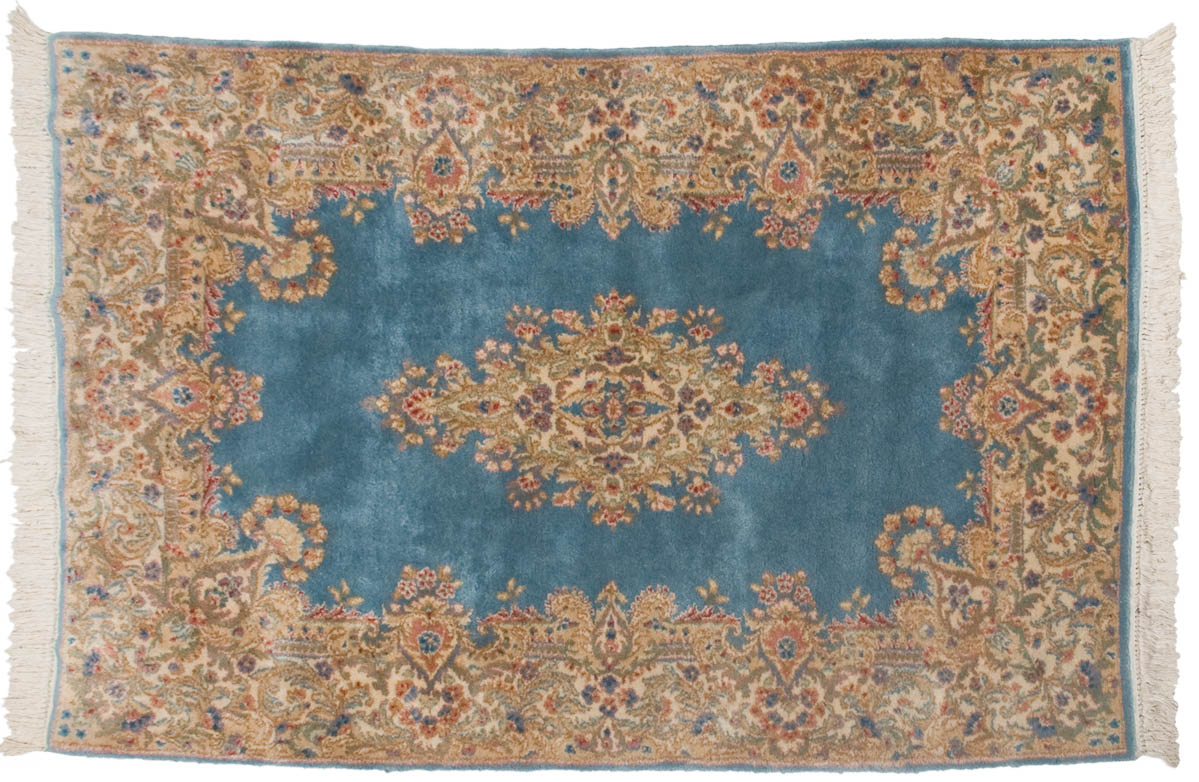 4x6 Persian Kerman Blue Oriental Rug 012372 4x6 Persian Kerman Blue Oriental Rug 012372