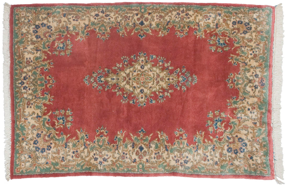 4x6 Persian Kerman Rose Oriental Rug 012209 4x6 Persian Kerman Rose Oriental Rug 012209