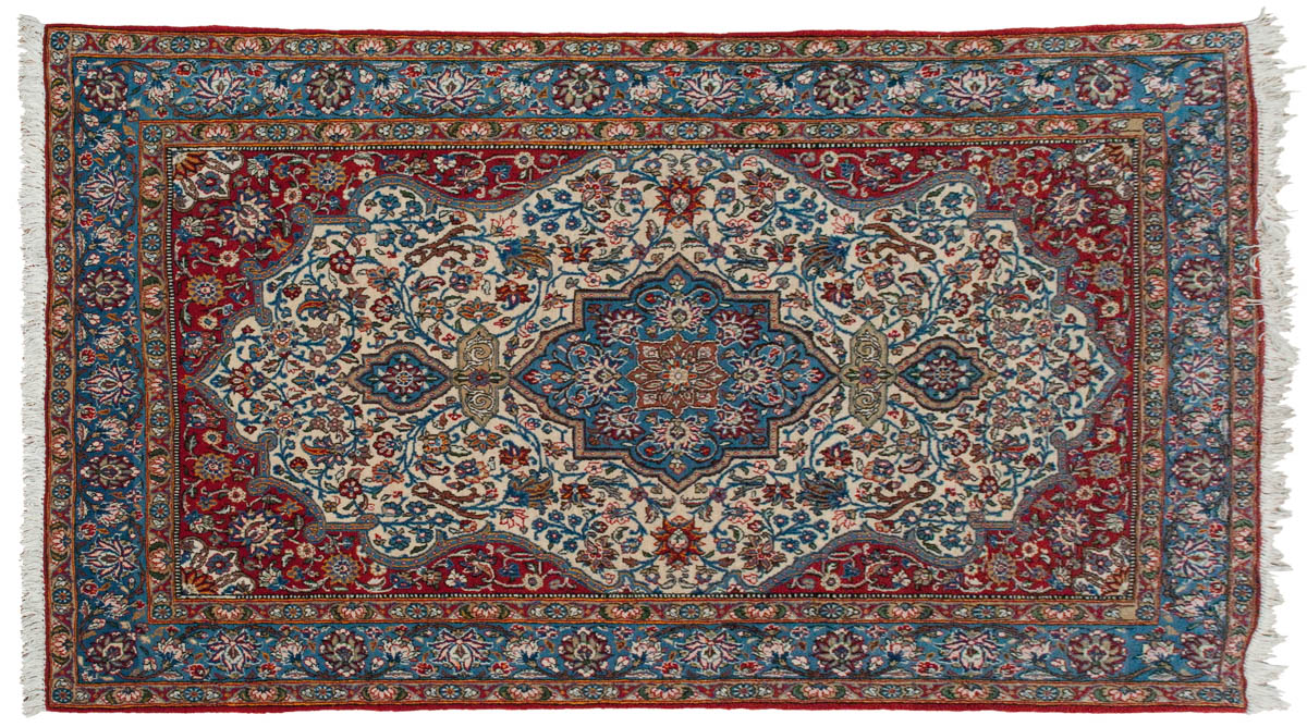 4x7 Persian Ghoum Ivory Oriental Rug 011366 4x7 Persian Ghoum Ivory Oriental Rug 011366
