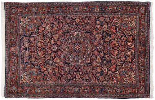4×7 Persian Kazvin Blue Oriental Rug 017632