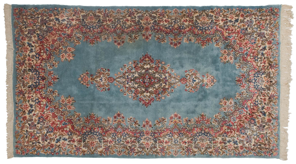 4x7 Persian Kerman Blue Oriental Rug 011322 4x7 Persian Kerman Blue Oriental Rug 011322