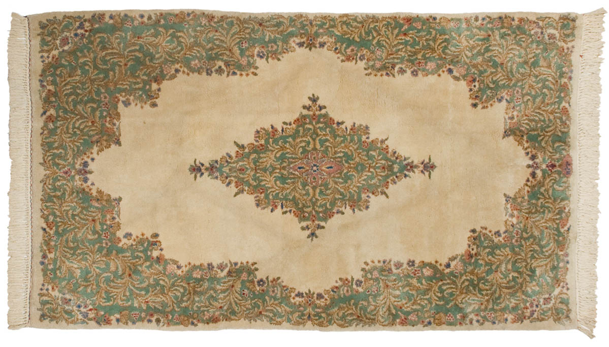 4x7 Persian Kerman Ivory Oriental Rug 012193 4x7 Persian Kerman Ivory Oriental Rug 012193