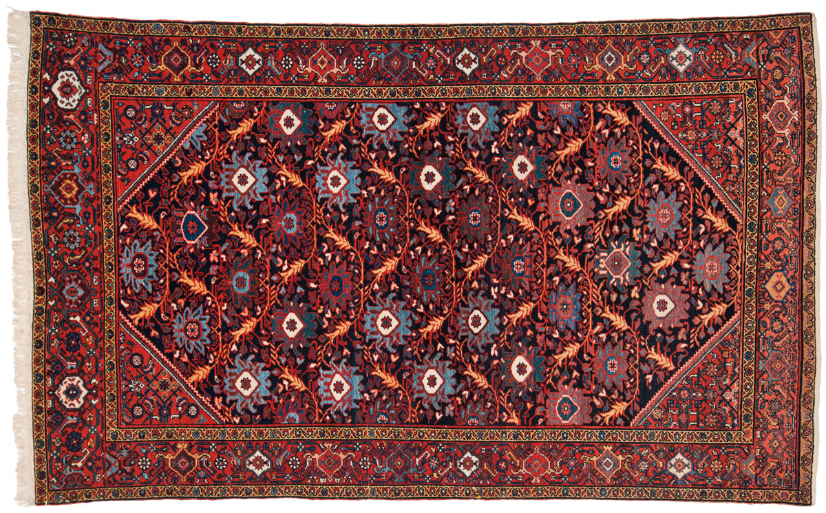 4x7 Persian Senna Blue Oriental Rug 011231 4x7 Persian Senna Blue Oriental Rug 011231