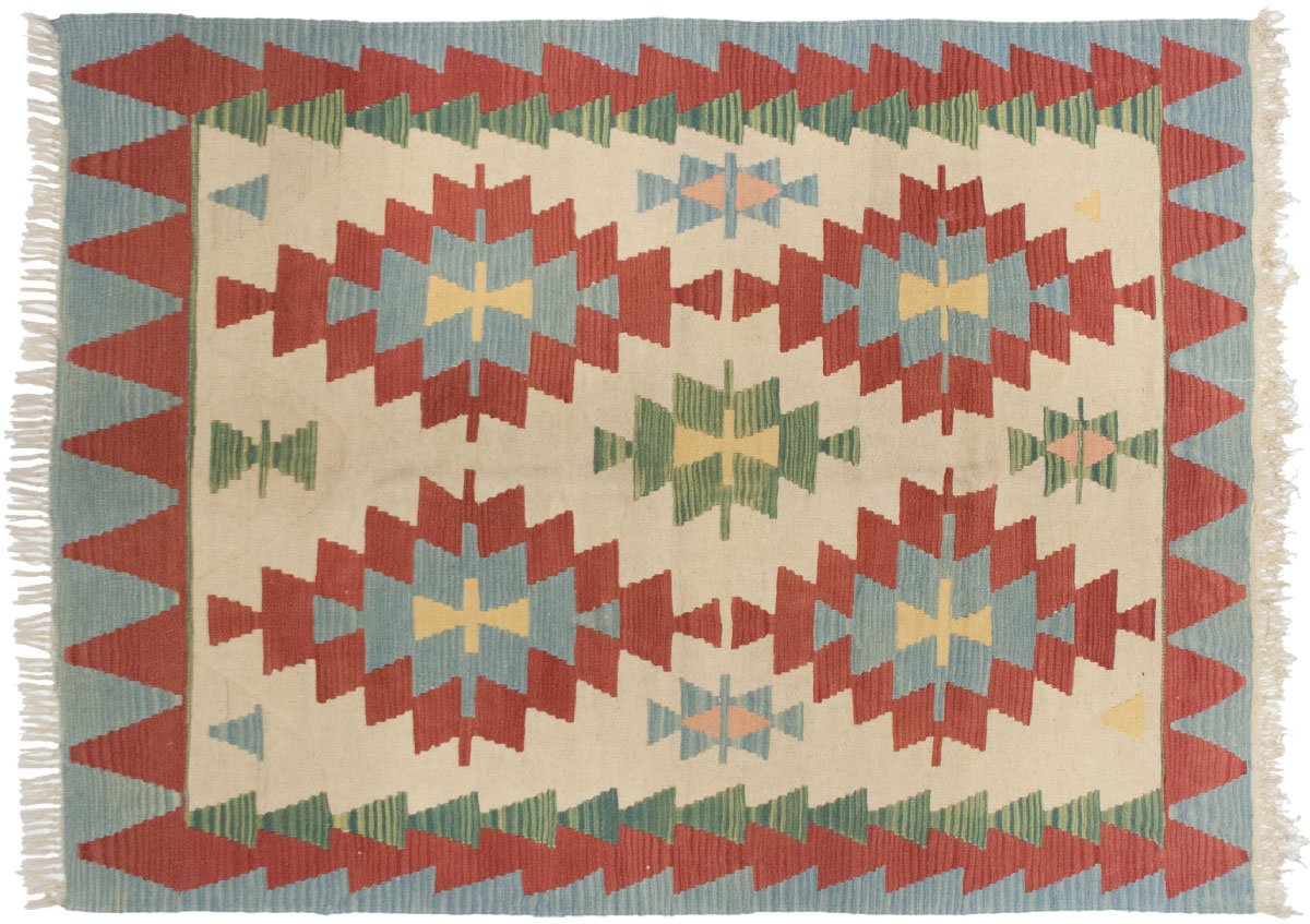 5x6 Kilim Beige Oriental Rug 013869 5x6 Kilim Beige Oriental Rug 013869