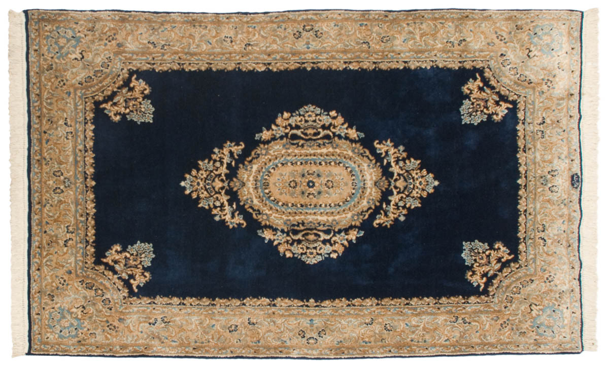 5x8 Persian Kerman Blue Oriental Rug 012307 5x8 Persian Kerman Blue Oriental Rug 012307