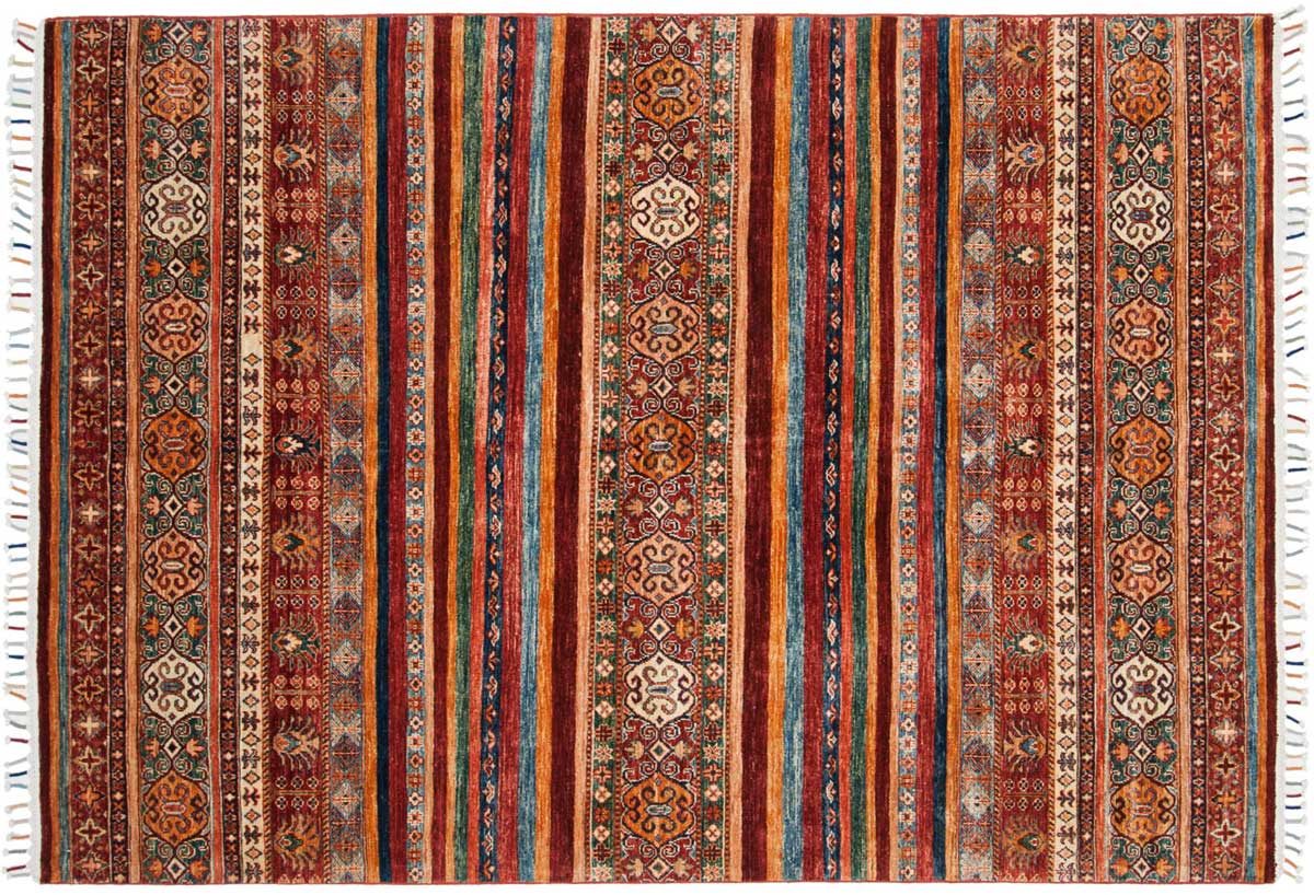 6x8 Kazak Multi Color Oriental Rug 048460 6x8 Kazak Multi Color Oriental Rug 048460