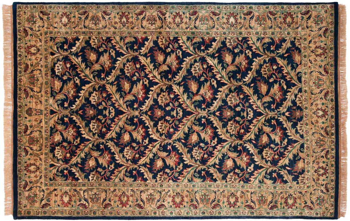 6x9 Agra Blue Oriental Rug 017041 6x9 Agra Blue Oriental Rug 017041