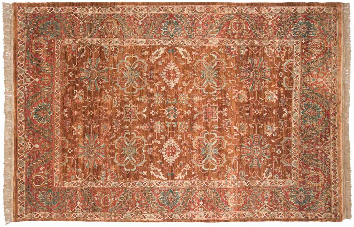 6x9 Agra Brown Oriental Rug 037537 6x9 Agra Brown Oriental Rug 037537