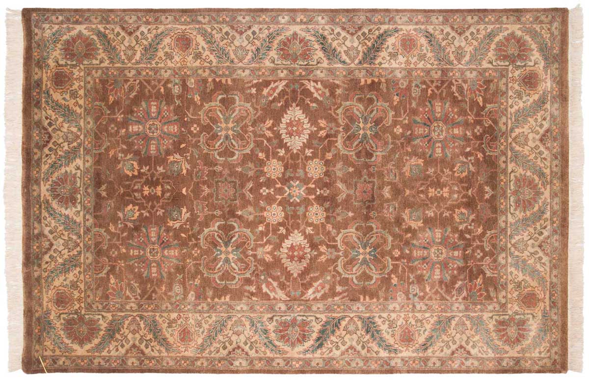 6x9 Agra Brown Oriental Rug 039115 6x9 Agra Brown Oriental Rug 039115