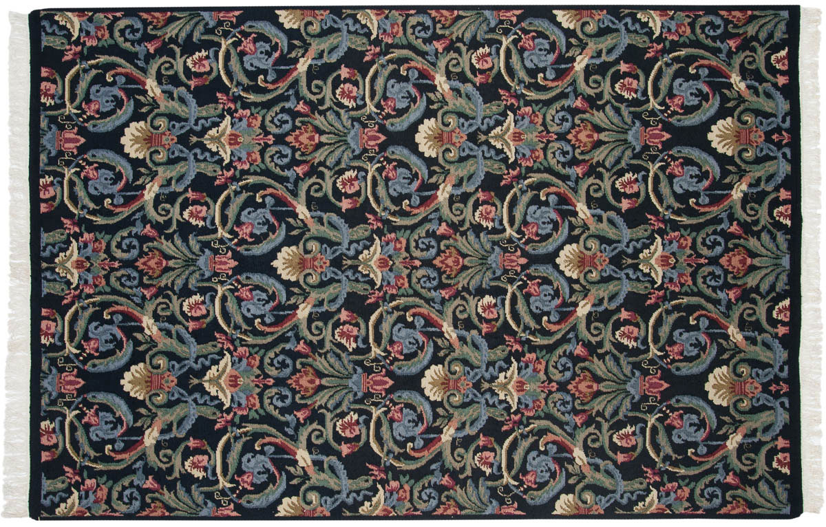 6x9 Arts & Crafts Black Oriental Rug 037022 6x9 Arts & Crafts Black Oriental Rug 037022