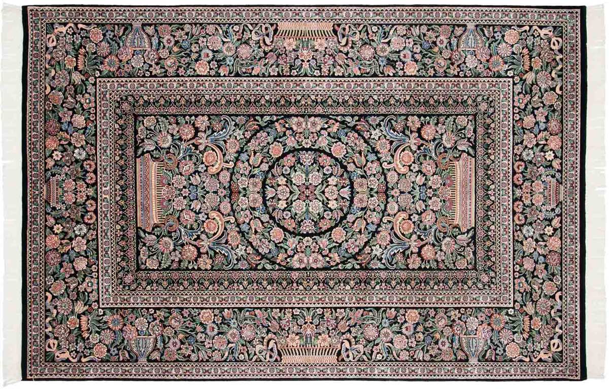 6x9 Aubusson Black Oriental Rug 025791 6x9 Aubusson Black Oriental Rug 025791