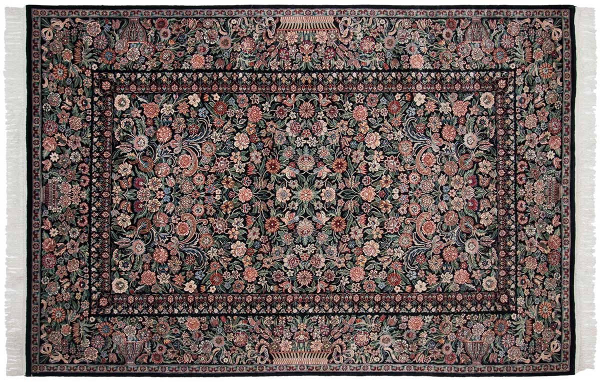 6x9 Aubusson Black Oriental Rug 025836 6x9 Aubusson Black Oriental Rug 025836