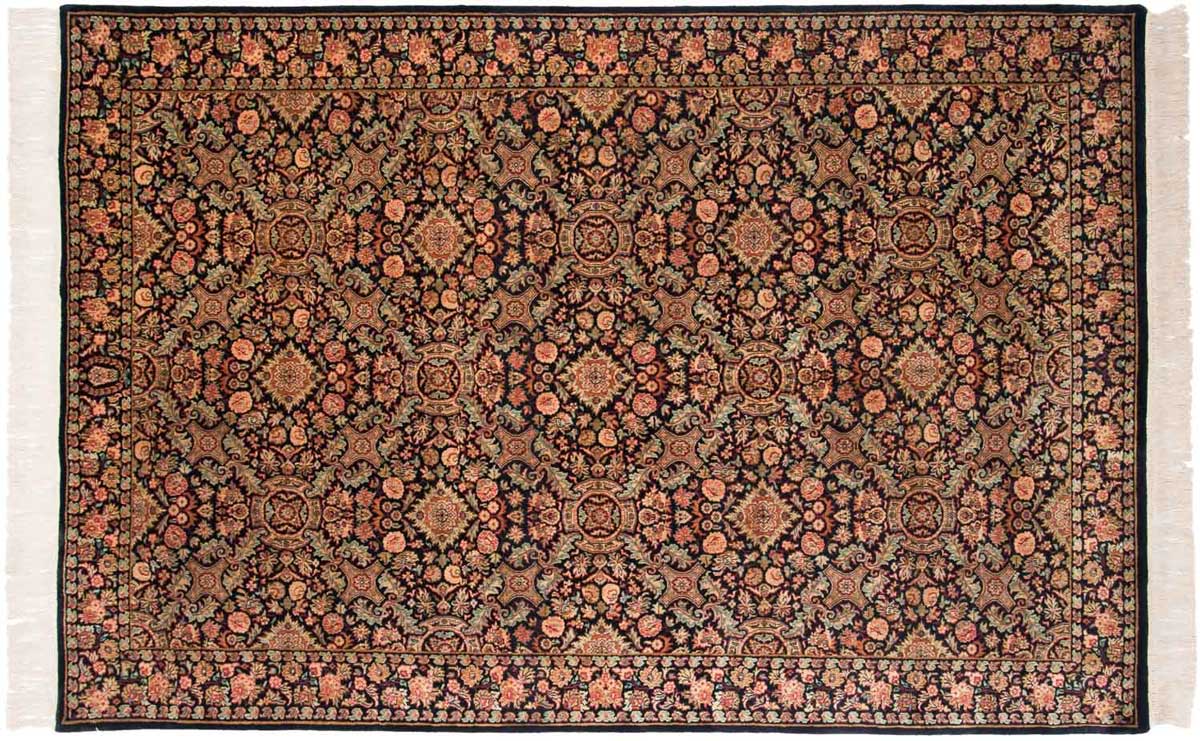 6x9 Aubusson Black Oriental Rug 031747 6x9 Aubusson Black Oriental Rug 031747
