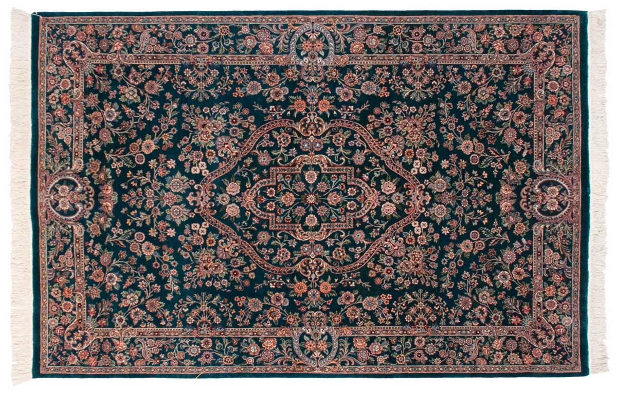 6x9 Aubusson Green Oriental Rug 045317 6x9 Aubusson Green Oriental Rug 045317