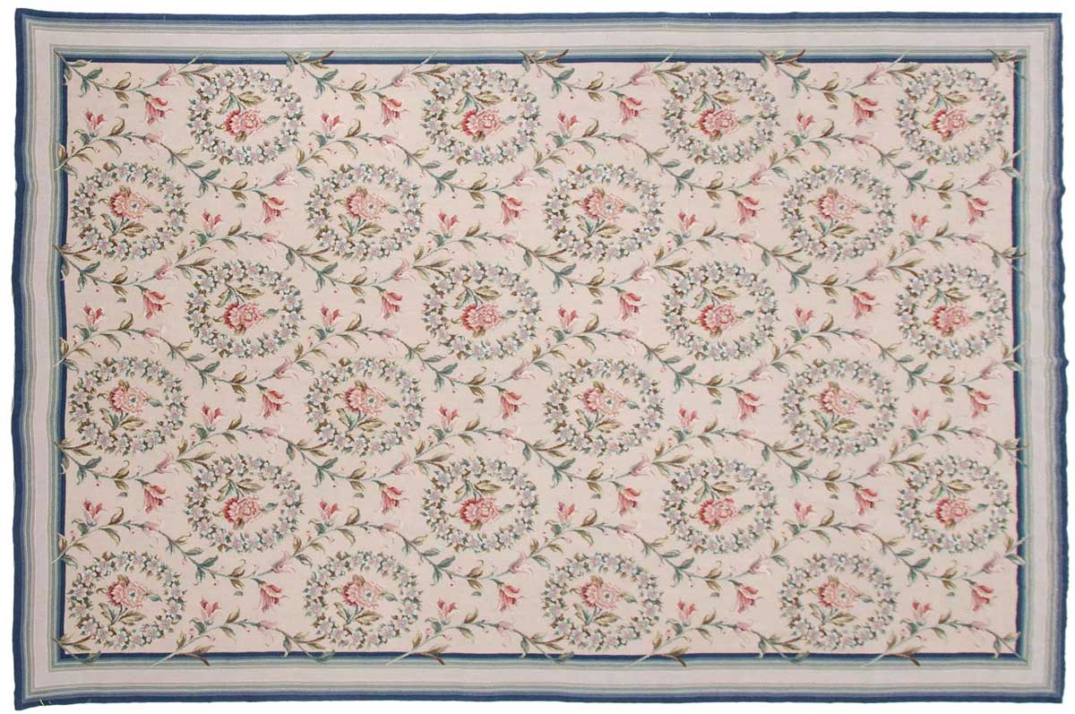 6x9 Floral Beige Oriental Rug 014338