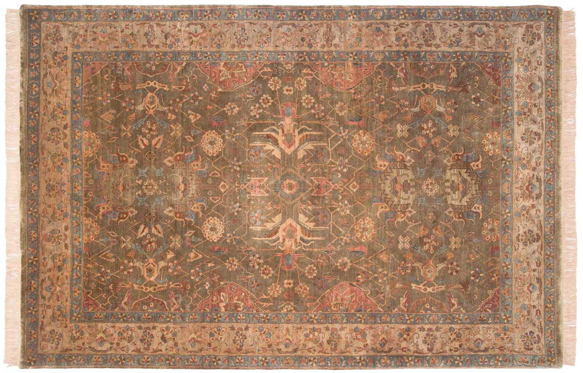 6x9 Bibikabad Green Oriental Rug 038274 6x9 Bibikabad Green Oriental Rug 038274