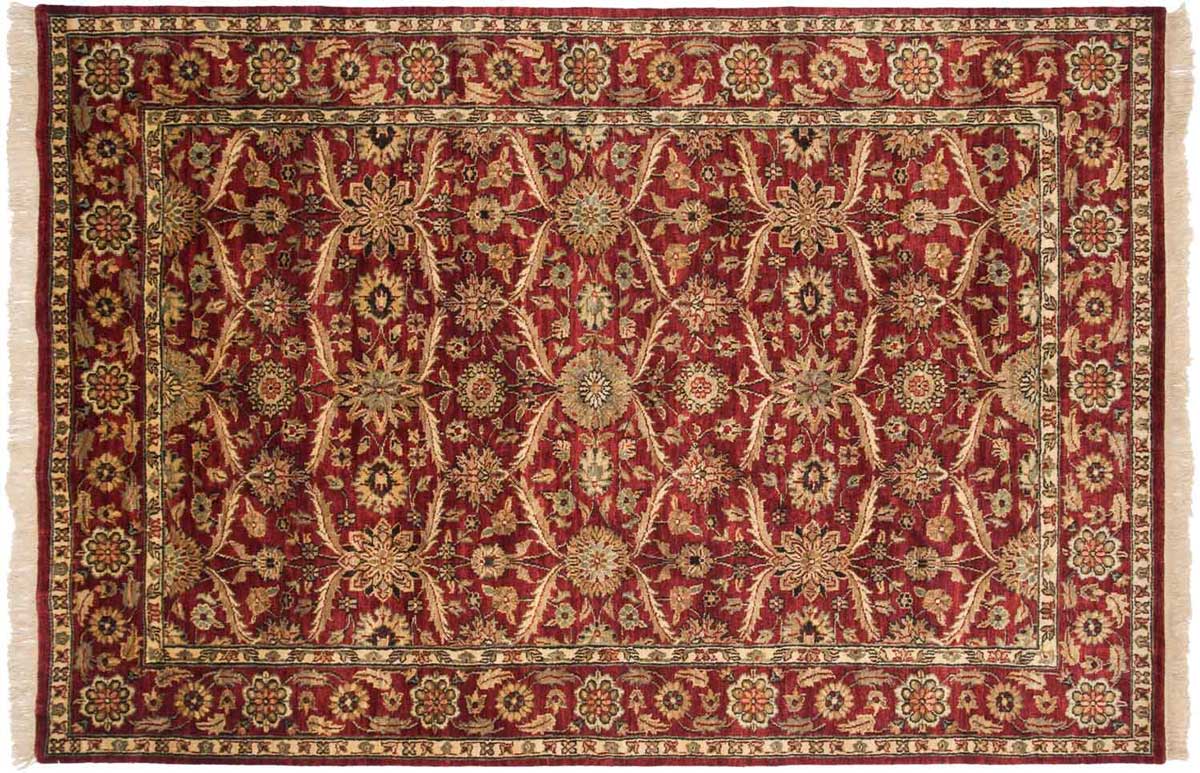 6x9 Agra Burgundy Oriental Rug 031824 6x9 Agra Burgundy Oriental Rug 031824