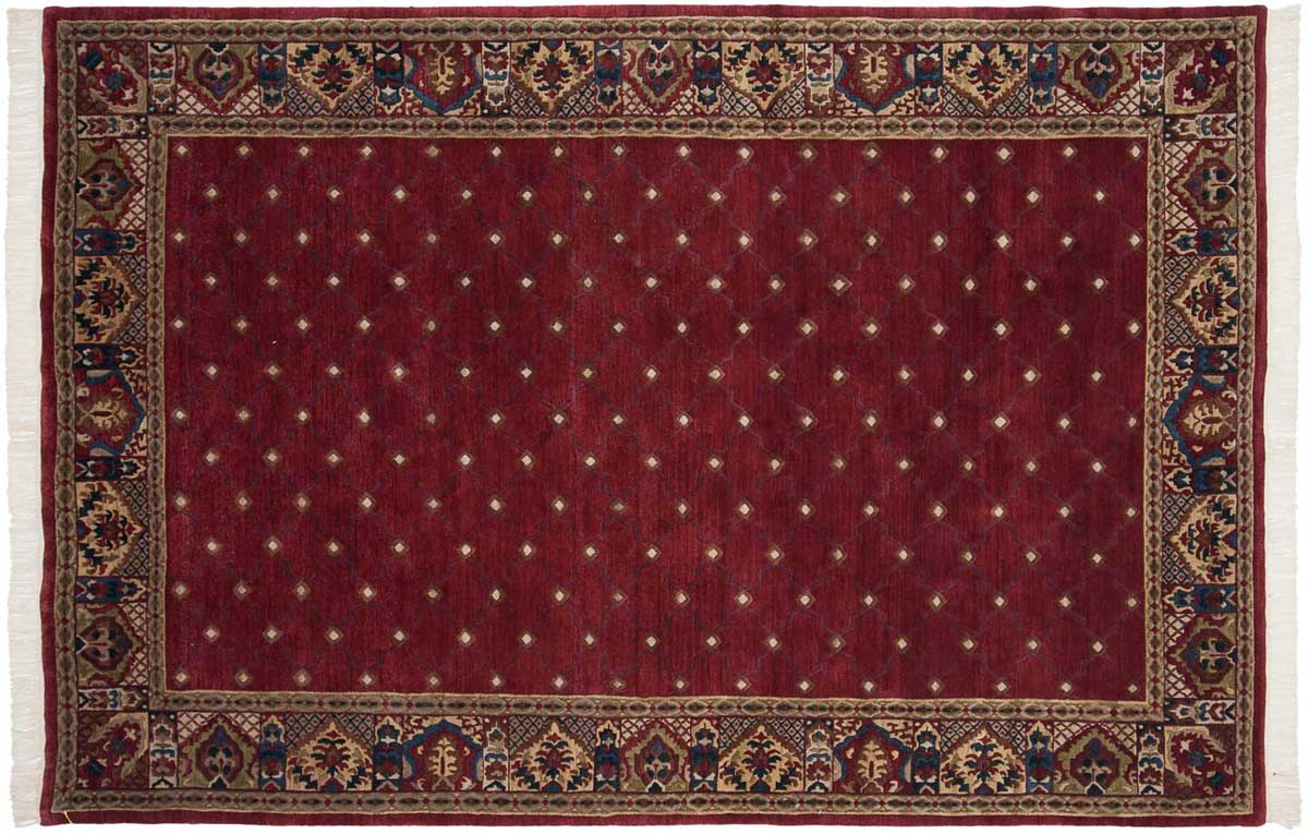 6x9 Architectural Burgundy Oriental Rug 038913 6x9 Architectural Burgundy Oriental Rug 038913