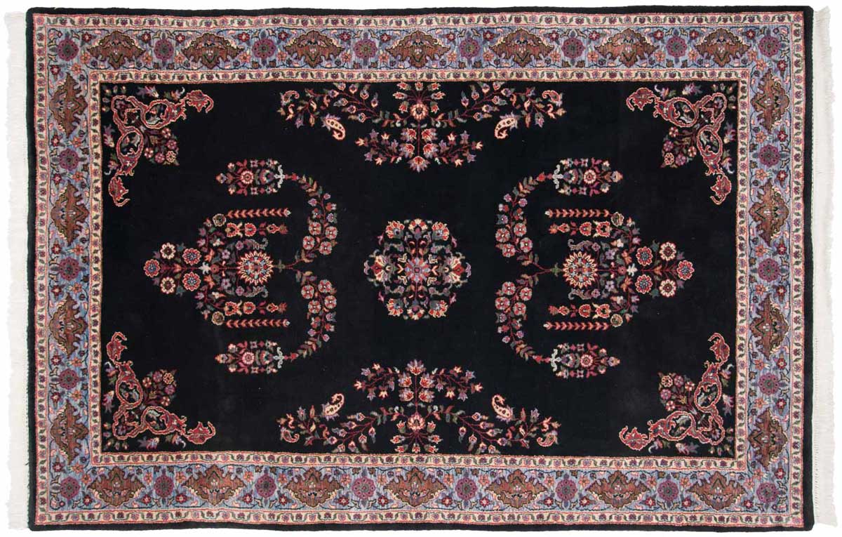 6x9 Caucasian Black Oriental Rug 036476