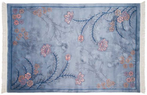 6×9 Floral Blue Oriental Rug 019424