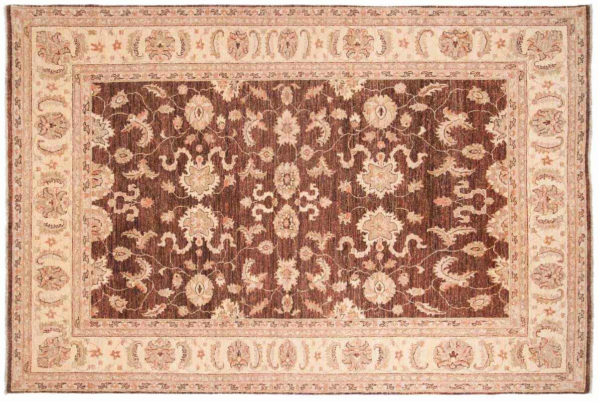 6x9 Chobi Brown Oriental Rug 041556
