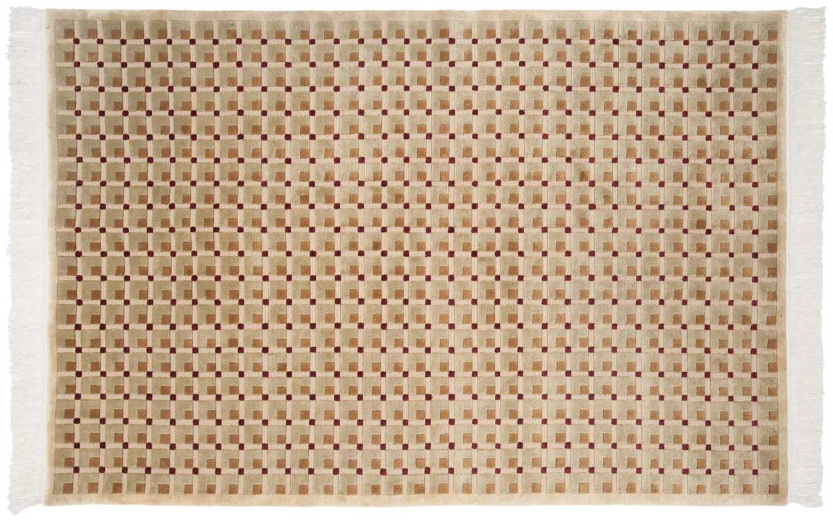 6x9 Block Gold Oriental Rug 046946 6x9 Block Gold Oriental Rug 046946