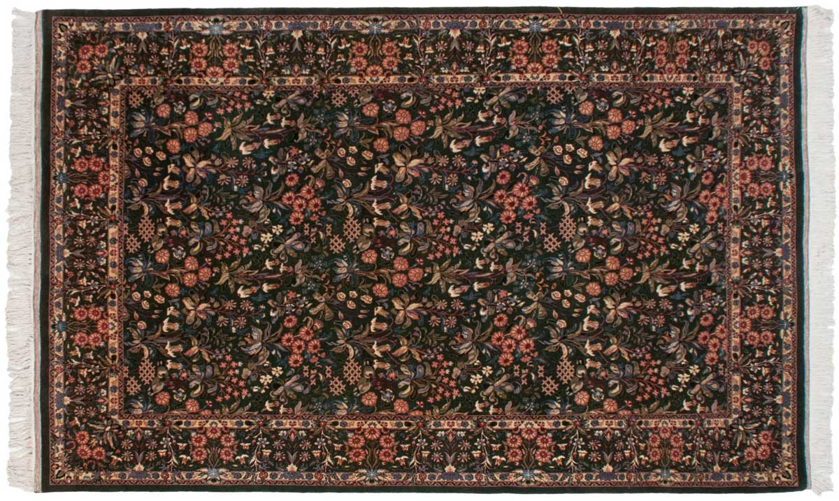 6x9 Floral Green Oriental Rug 014065 6x9 Floral Green Oriental Rug 014065