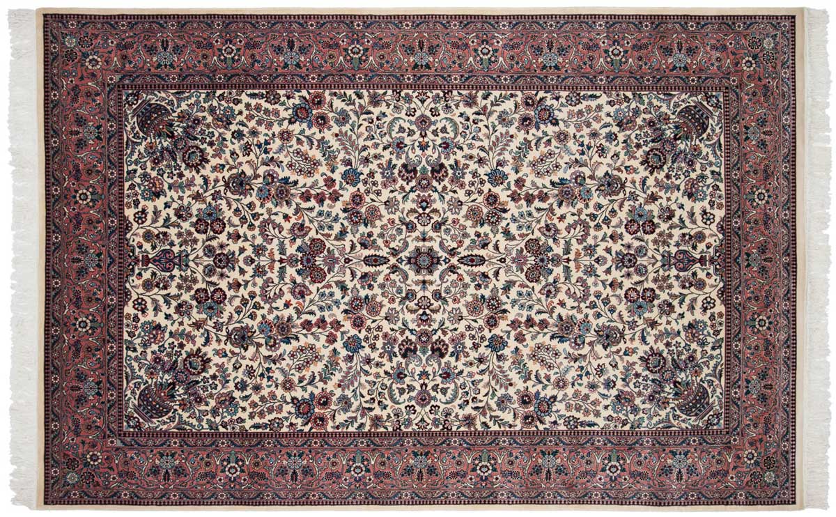 6x9 Tabriz Ivory Oriental Rug 025649 6x9 Tabriz Ivory Oriental Rug 025649