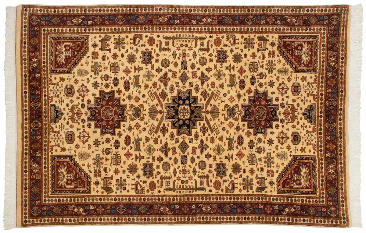 6x9 Kumari Ivory Oriental Rug 026200