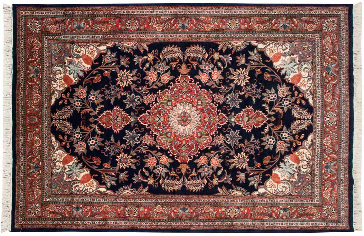 6x9 Kashan Blue Oriental Rug 030808 6x9 Kashan Blue Oriental Rug 030808