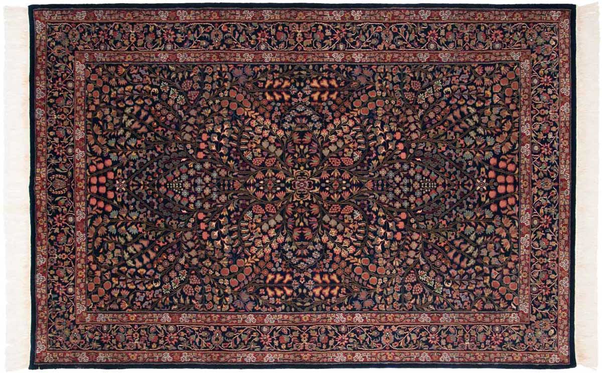6x9 Kerman Blue Oriental Rug 031581 6x9 Kerman Blue Oriental Rug 031581