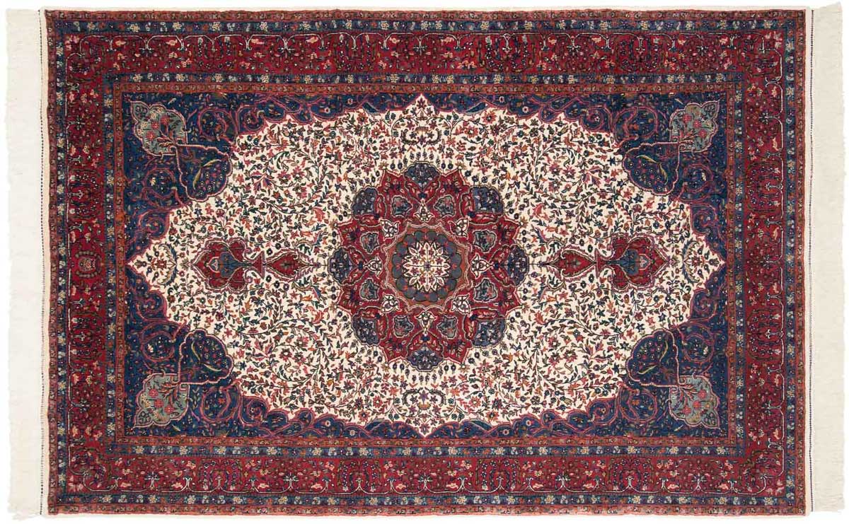 6x9 Kerman Ivory Oriental Rug 031374 6x9 Kerman Ivory Oriental Rug 031374