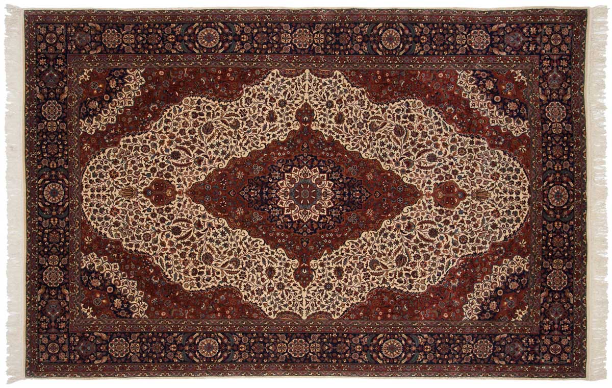 6x9 Persian Ivory Oriental Rug 021497