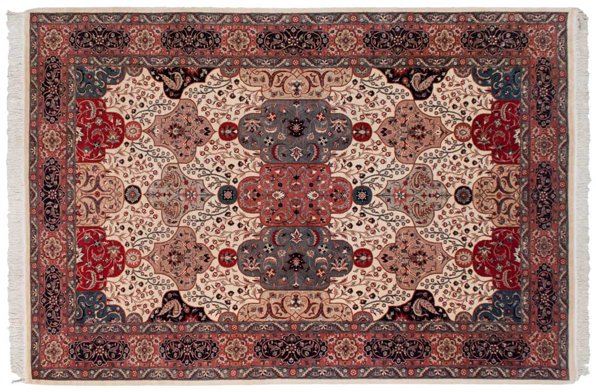6x9 Persian Ivory Oriental Rug 021566 6x9 Persian Ivory Oriental Rug 021566